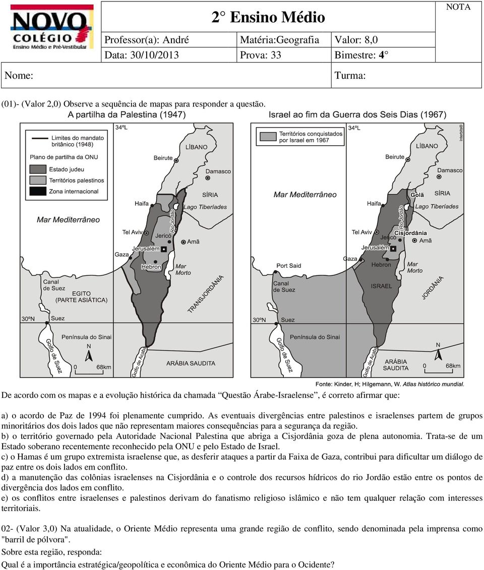 As eventuais divergências entre palestinos e israelenses partem de grupos minoritários dos dois lados que não representam maiores consequências para a segurança da região.