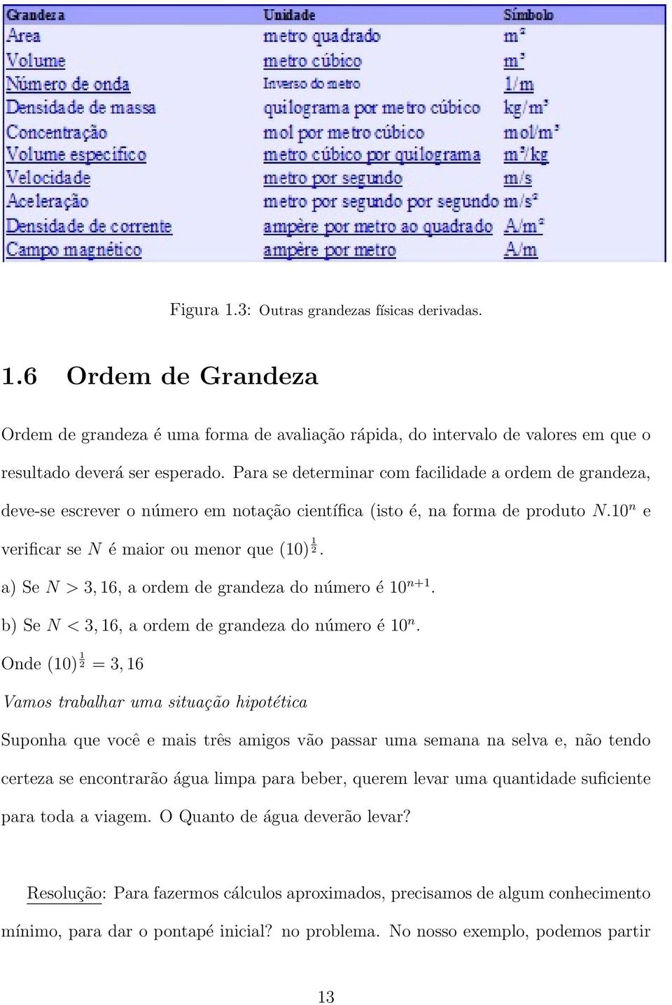 a) Se N > 3, 16, a ordem de grandeza do número é 10 n+1. b) Se N < 3, 16, a ordem de grandeza do número é 10 n.