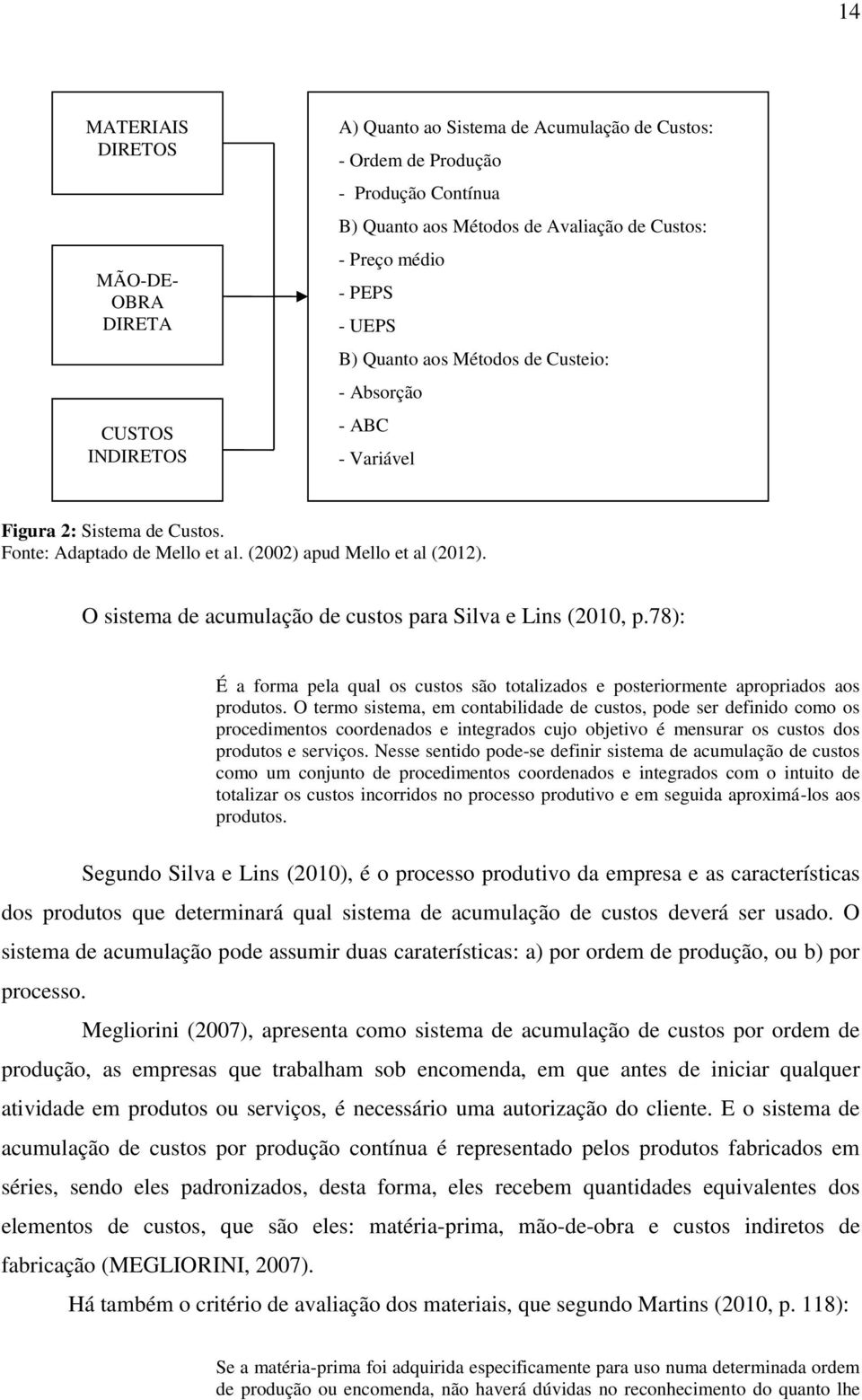 O sistema de acumulação de custos para Silva e Lins (2010, p.78): É a forma pela qual os custos são totalizados e posteriormente apropriados aos produtos.