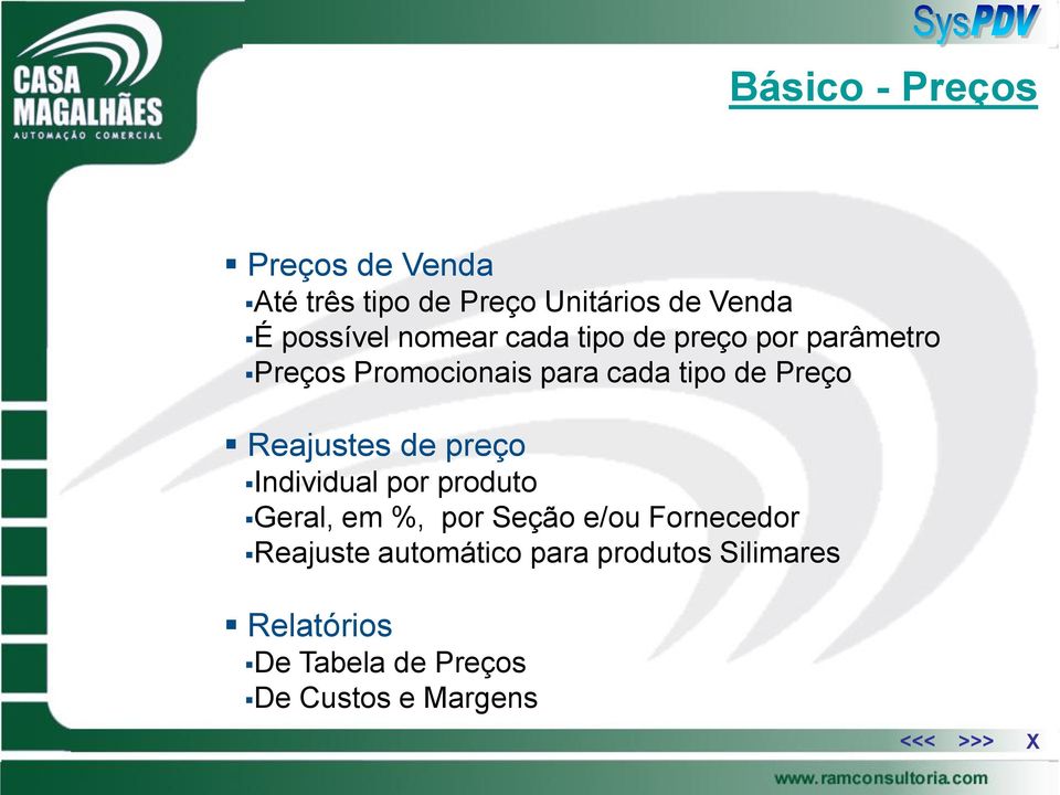 Reajustes de preço Individual por produto Geral, em %, por Seção e/ou Fornecedor