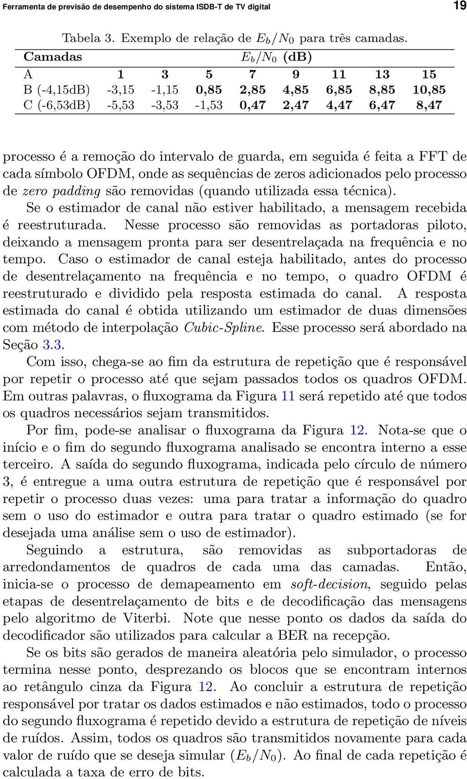 seguida é feita a FFT de cada símbolo OFDM, onde as sequências de zeros adicionados pelo processo de zero padding são removidas (quando utilizada essa técnica).