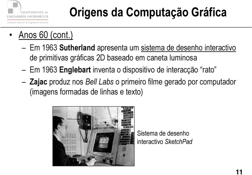 interactivo de primitivas gráficas 2D baseado em caneta luminosa Em 1963 Englebart inventa