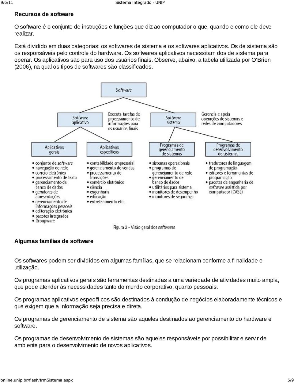 Os softwares aplicativos necessitam dos de sistema para operar. Os aplicativos são para uso dos usuários finais.