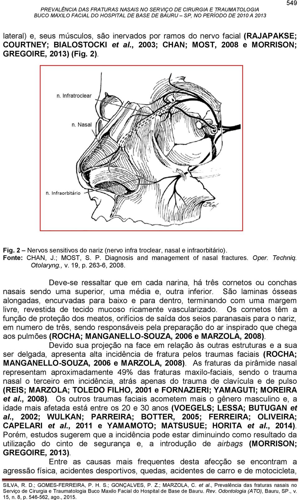 Deve-se ressaltar que em cada narina, há três cornetos ou conchas nasais sendo uma superior, uma média e, outra inferior.