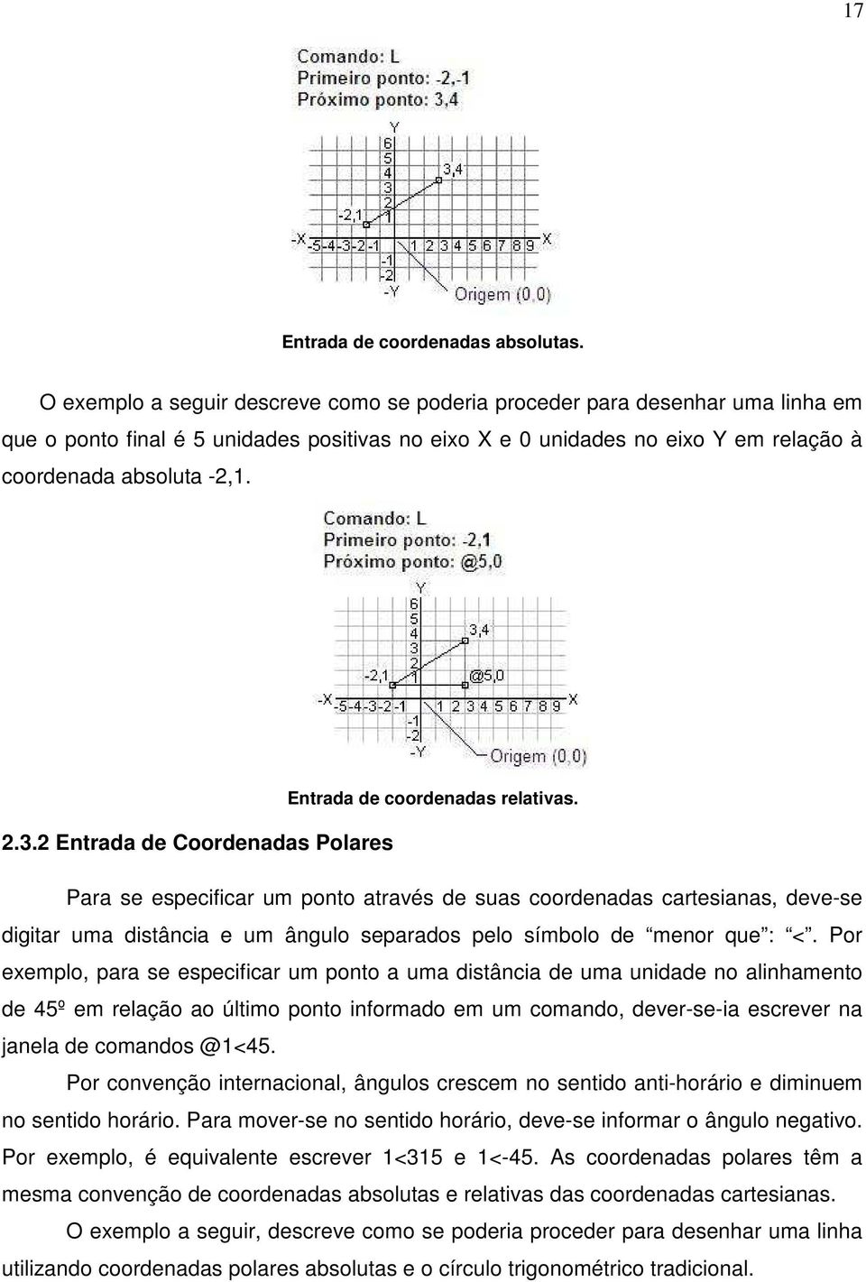 Entrada de coordenadas relativas. 2.3.