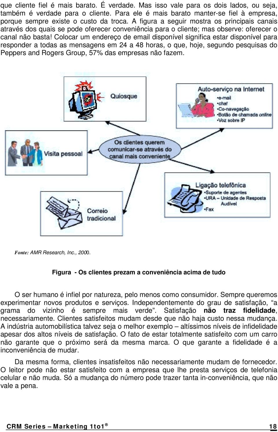 A figura a seguir mostra os principais canais através dos quais se pode oferecer conveniência para o cliente; mas observe: oferecer o canal não basta!