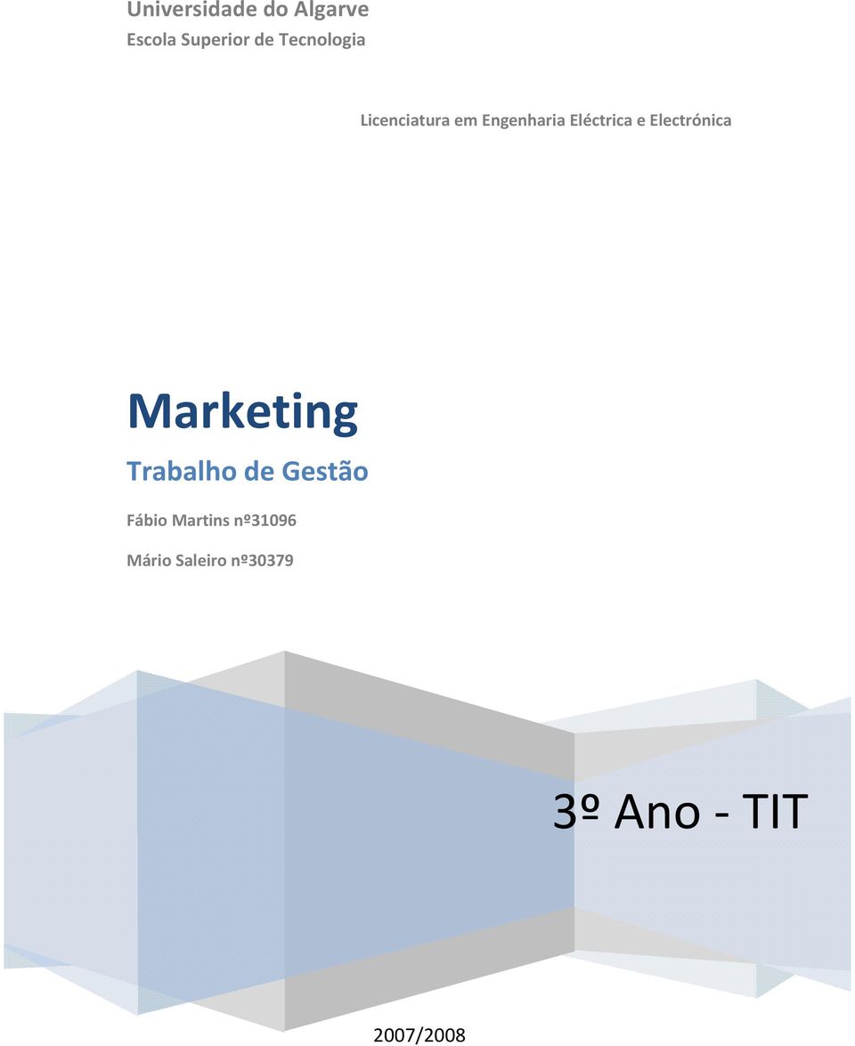 Electrónica Marketing Trabalho de Gestão Fábio