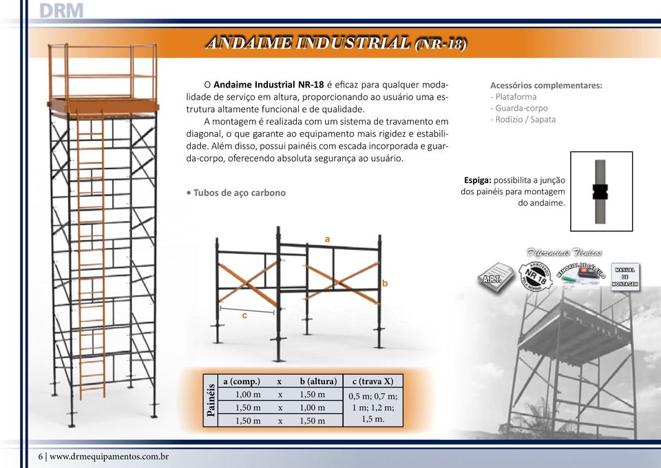 Além disso, possui painéis com escada incorporada e guarda-corpo, oferecendo absoluta segurança ao usuário.