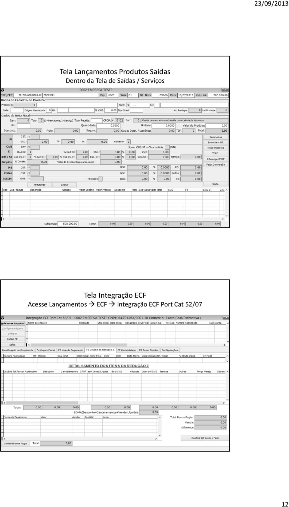 Tela Integração ECF Acesse