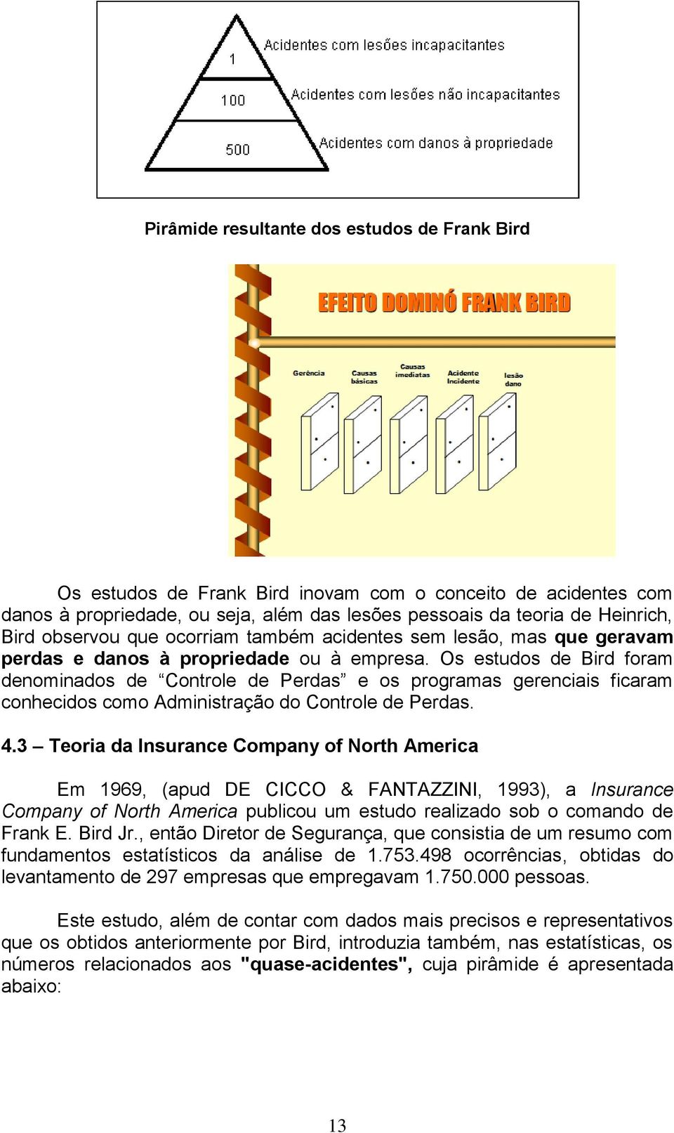 Os estudos de Bird foram denominados de Controle de Perdas e os programas gerenciais ficaram conhecidos como Administração do Controle de Perdas. 4.