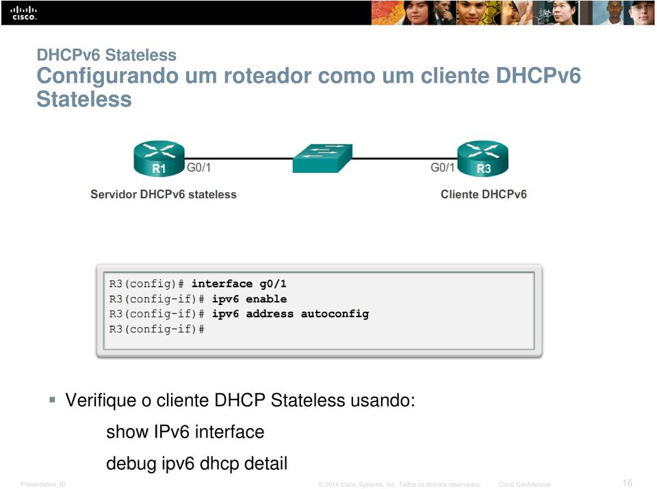 cliente DHCP Stateless usando: show IPv6