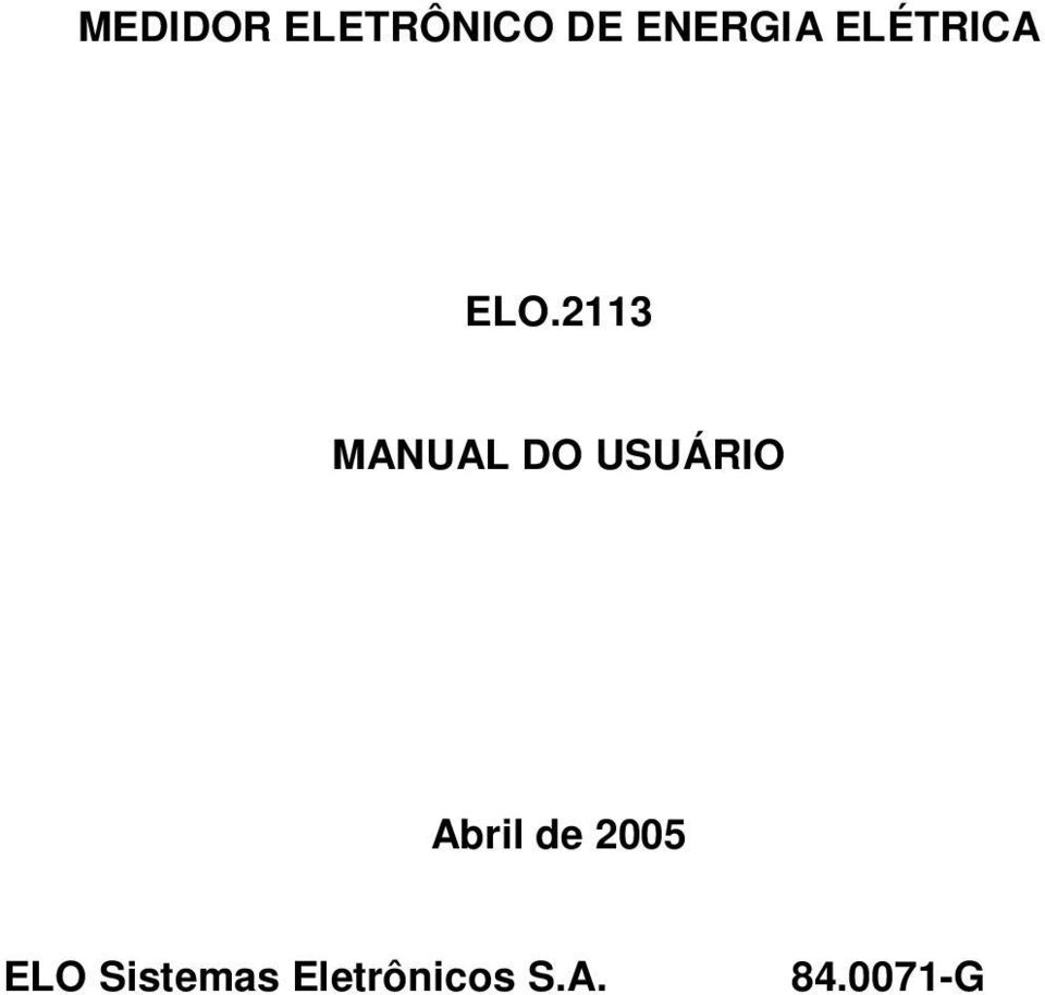 2113 MANUAL DO USUÁRIO Abril