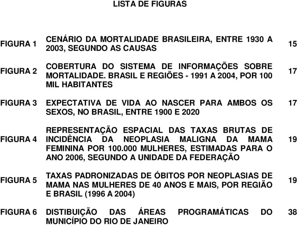 BRASIL E REGIÕES - 1991 A 2004, POR 100 MIL HABITANTES EXPECTATIVA DE VIDA AO NASCER PARA AMBOS OS SEXOS, NO BRASIL, ENTRE 1900 E 2020 REPRESENTAÇÃO ESPACIAL DAS TAXAS BRUTAS