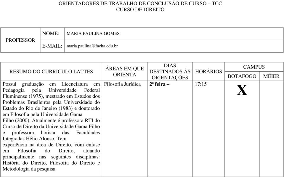 de Janeiro (1983) e doutorado em Filosofia pela Universidade Gama Filho (2000).