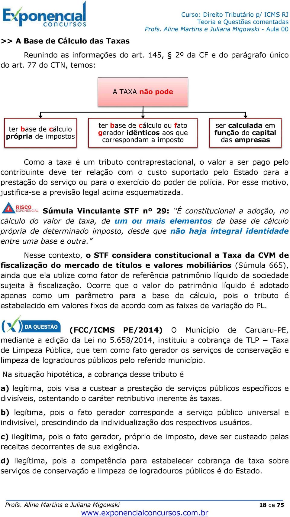 Como a taxa é um tributo contraprestacional, o valor a ser pago pelo contribuinte deve ter relação com o custo suportado pelo Estado para a prestação do serviço ou para o exercício do poder de