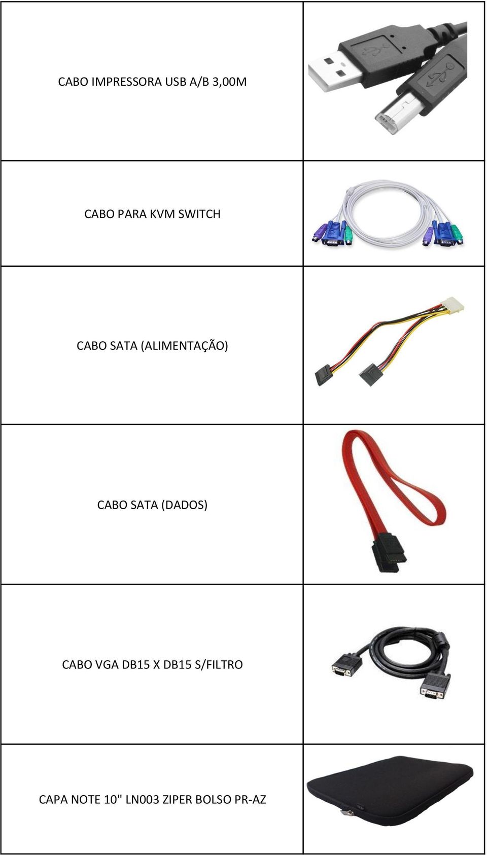 SATA (DADOS) CABO VGA DB15 X DB15