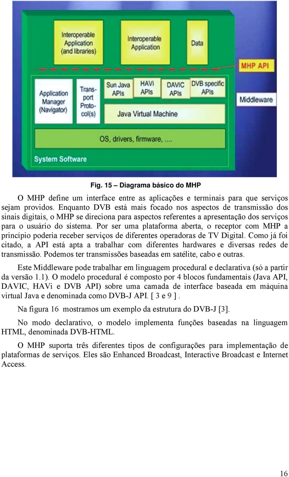 Por ser uma plataforma aberta, o receptor com MHP a princípio poderia receber serviços de diferentes operadoras de TV Digital.