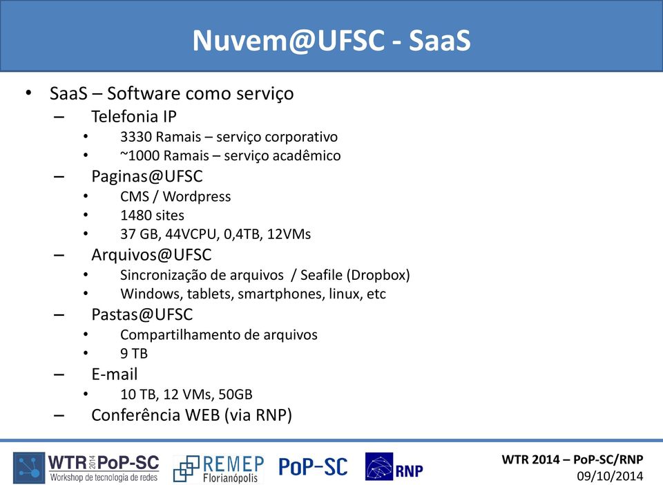 Arquivos@UFSC Sincronização de arquivos / Seafile (Dropbox) Windows, tablets, smartphones, linux,