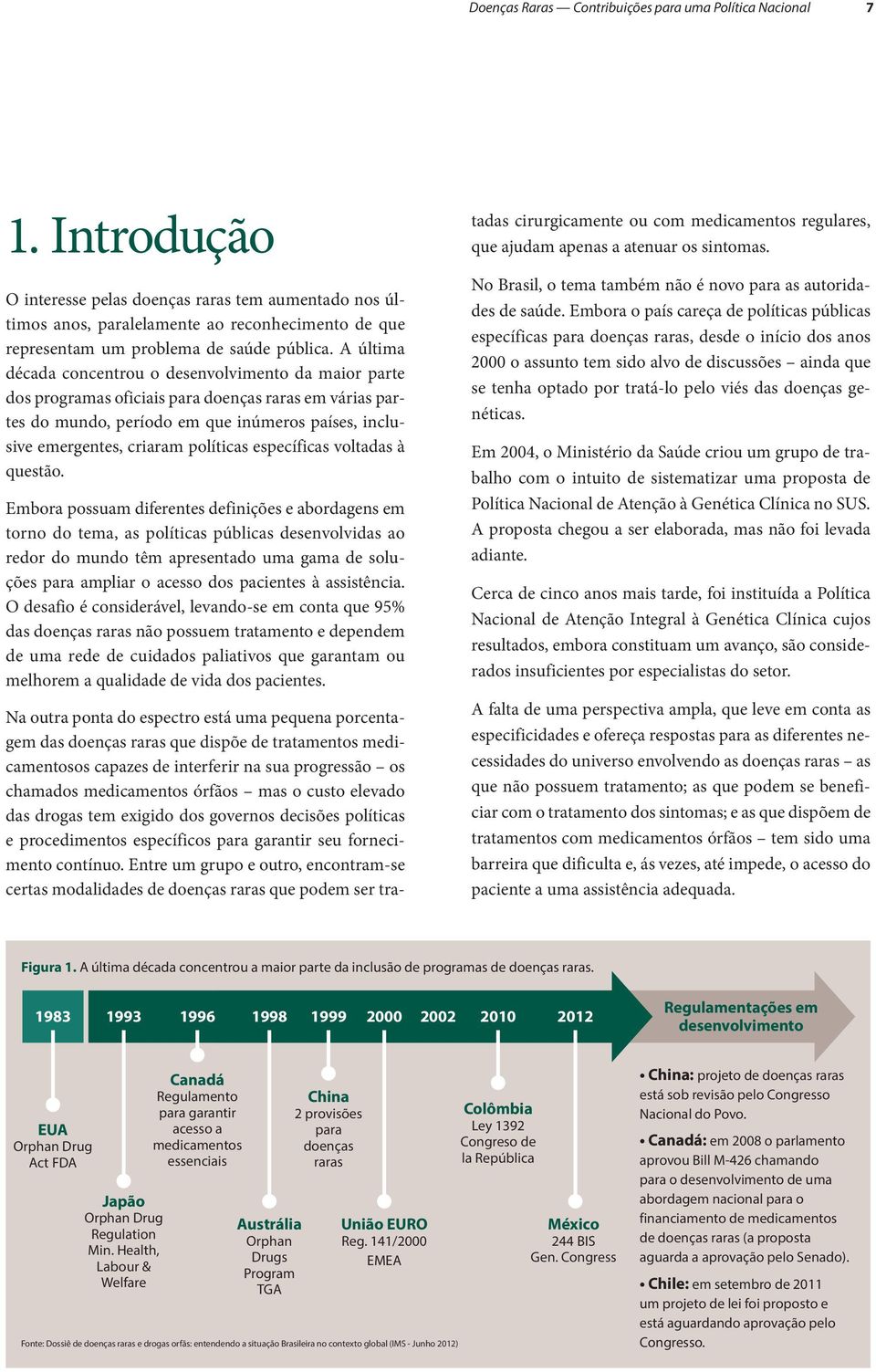 A última década concentrou o desenvolvimento da maior parte dos programas oficiais para doenças raras em várias partes do mundo, período em que inúmeros países, inclusive emergentes, criaram