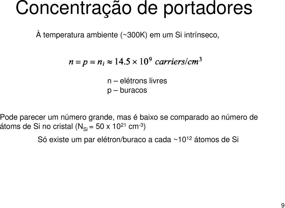 mas é baixo se comparado ao número de átoms de Si no cristal (N Si = 50