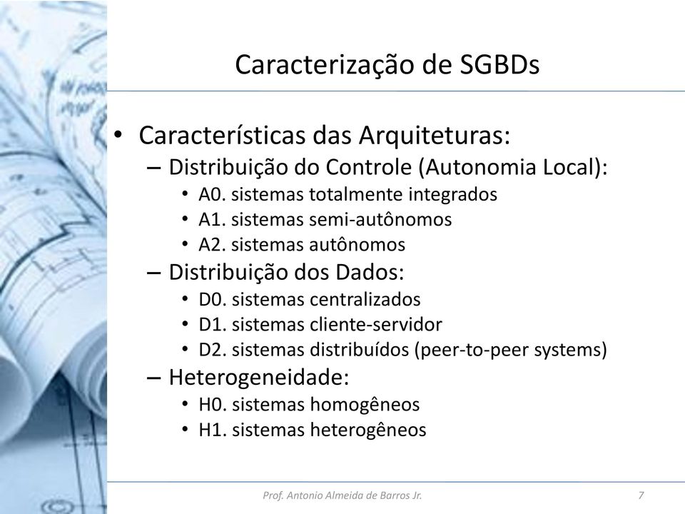 sistemas autônomos Distribuição dos Dados: D0. sistemas centralizados D1.
