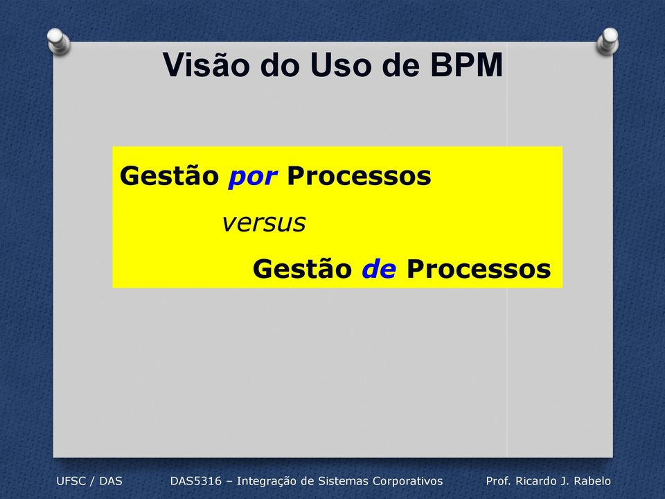 Processos versus