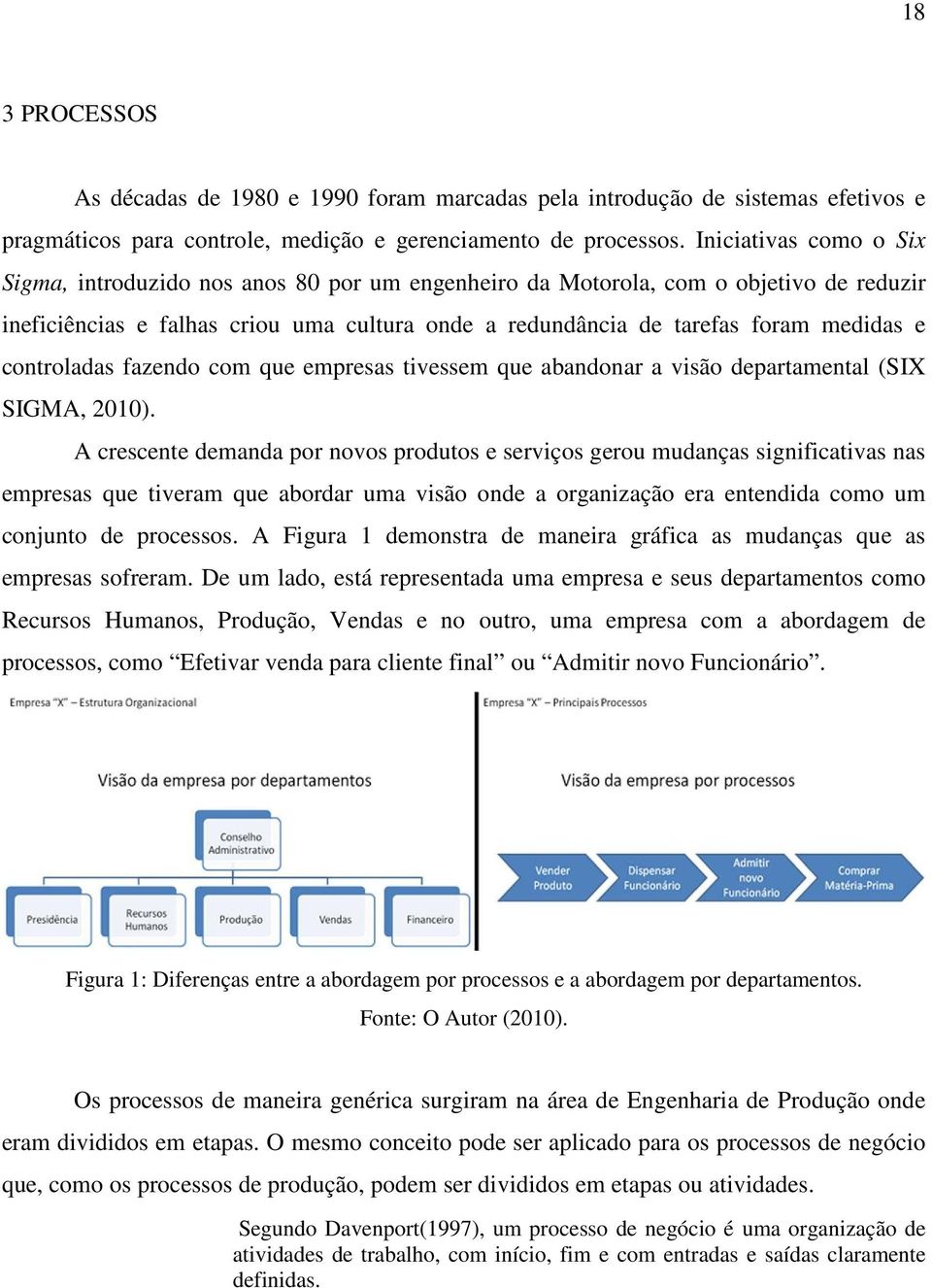 controladas fazendo com que empresas tivessem que abandonar a visão departamental (SIX SIGMA, 2010).