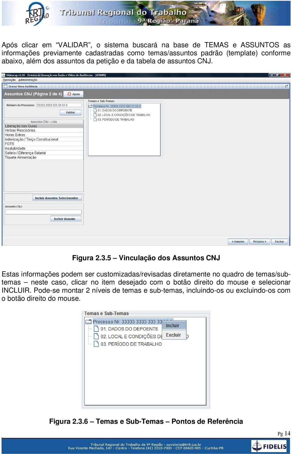 5 Vinculação dos Assuntos CNJ Estas informações podem ser customizadas/revisadas diretamente no quadro de temas/subtemas neste caso, clicar no item