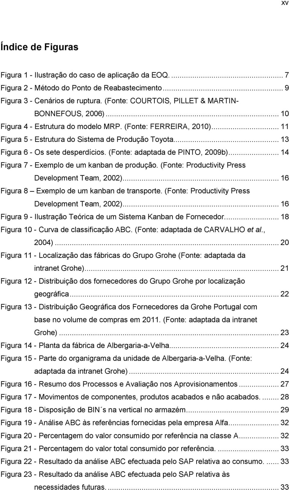 .. 13 Figura 6 - Os sete desperdícios. (Fonte: adaptada de PINTO, 2009b)... 14 Figura 7 - Exemplo de um kanban de produção. (Fonte: Productivity Press Development Team, 2002).