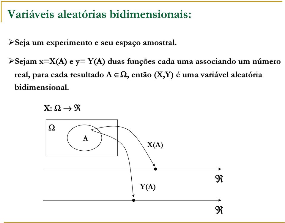 Sejam =X(A) e y= Y(A) duas unções cada uma associando um