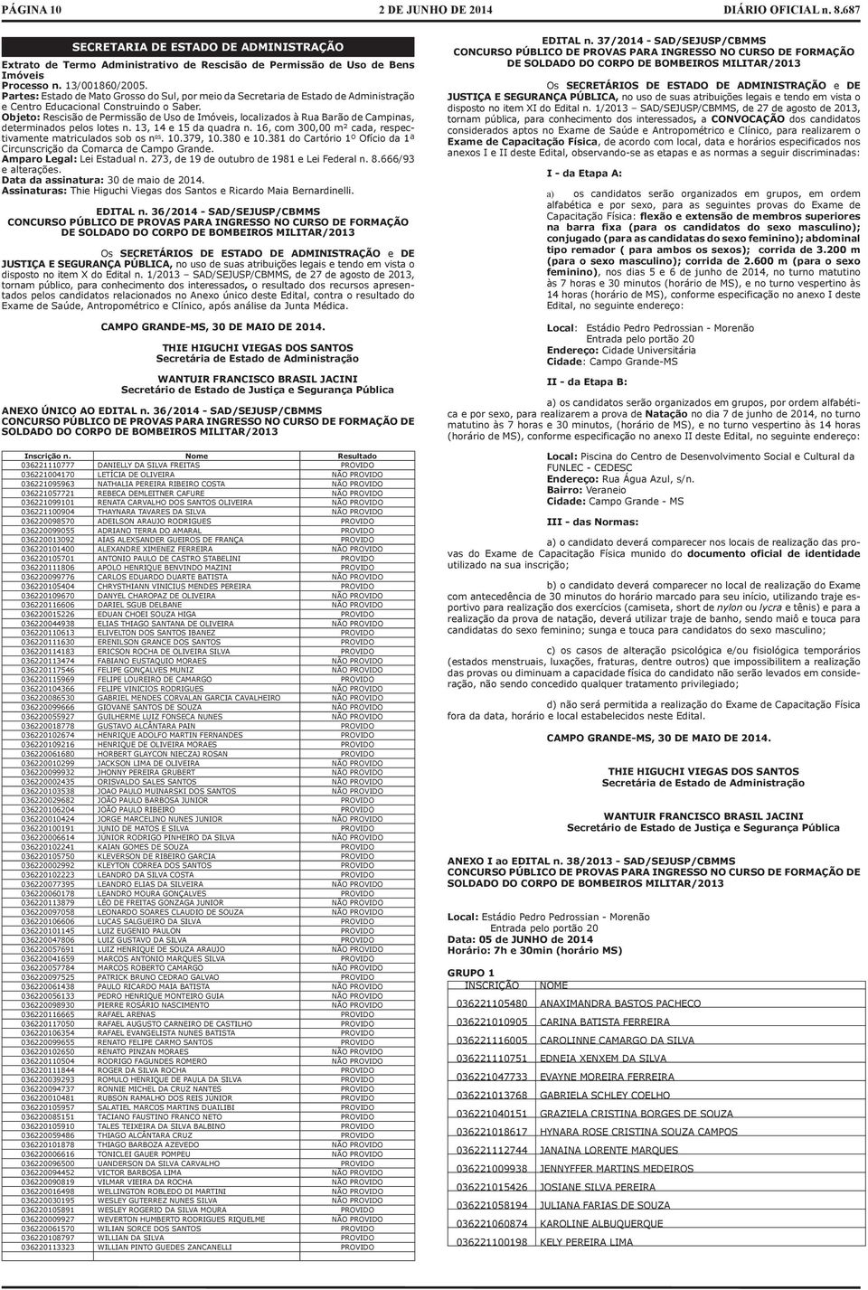 Rescisão de Permissão de Uso de Imóveis, localizados à Rua Barão de Campinas, determinados pelos lotes n. 13, 14 e 15 da quadra n. 16, com 300,00 m² cada, respectivamente matriculados sob os n os. 10.