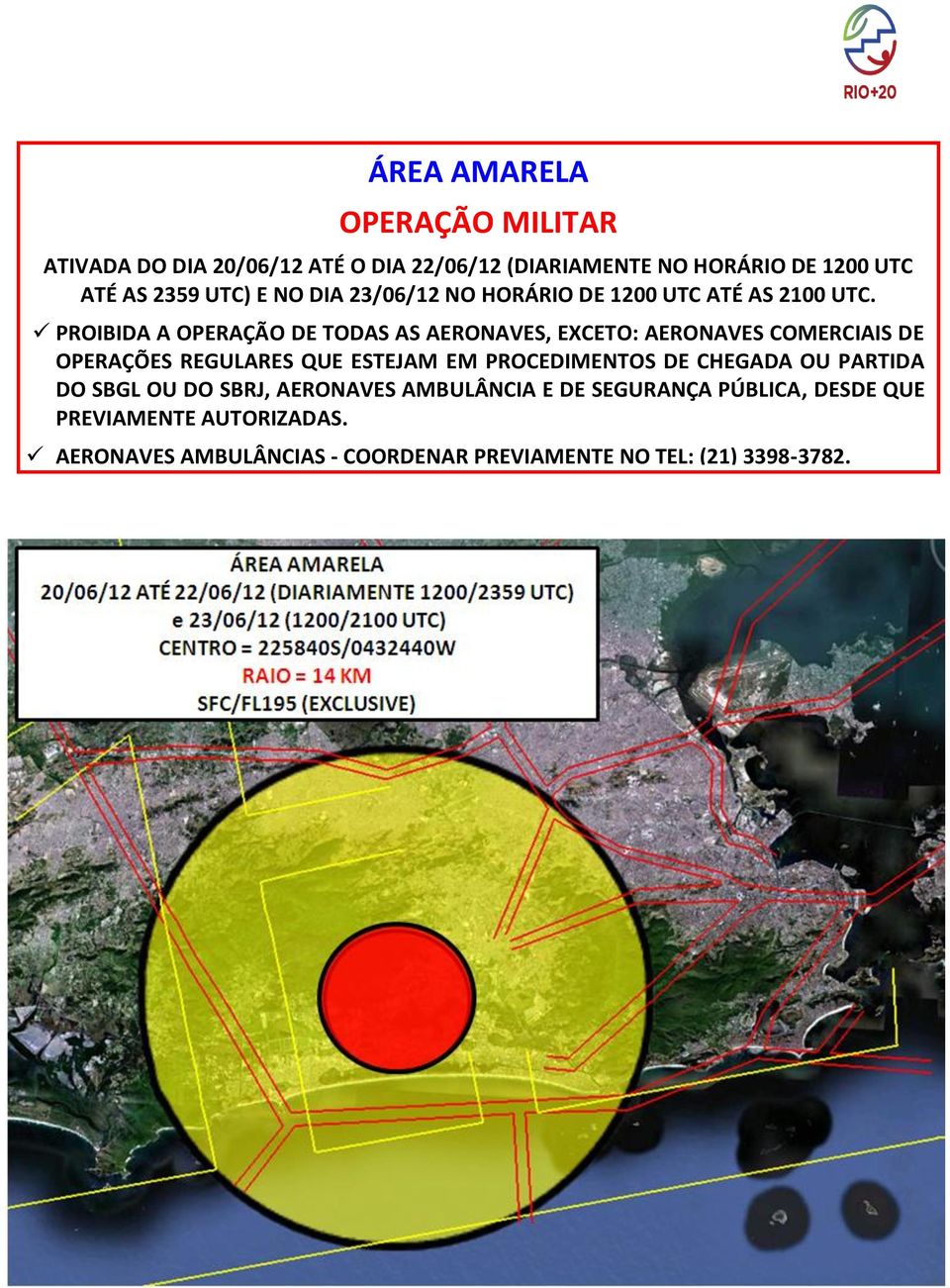 PROIBIDA A OPERAÇÃO DE TODAS AS AERONAVES, EXCETO: AERONAVES COMERCIAIS DE OPERAÇÕES REGULARES QUE ESTEJAM EM