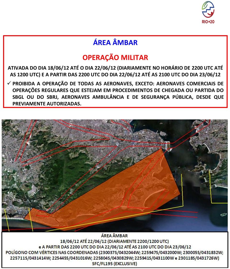 AS AERONAVES, EXCETO: AERONAVES COMERCIAIS DE OPERAÇÕES REGULARES QUE ESTEJAM EM PROCEDIMENTOS DE CHEGADA