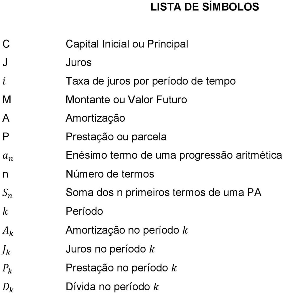 termo de uma progressão aritmética Número de termos Soma dos n primeiros termos de