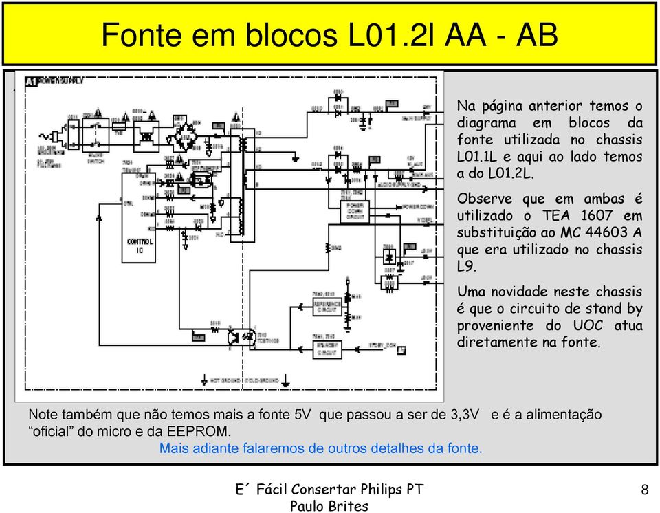 Observe que em ambas é utilizado o TEA 1607 em substituição ao MC 44603 A que era utilizado no chassis L9.