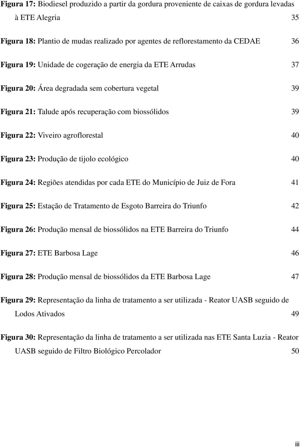 Figura 23: Produção de tijolo ecológico 40 Figura 24: Regiões atendidas por cada ETE do Município de Juiz de Fora 41 Figura 25: Estação de Tratamento de Esgoto Barreira do Triunfo 42 Figura 26: