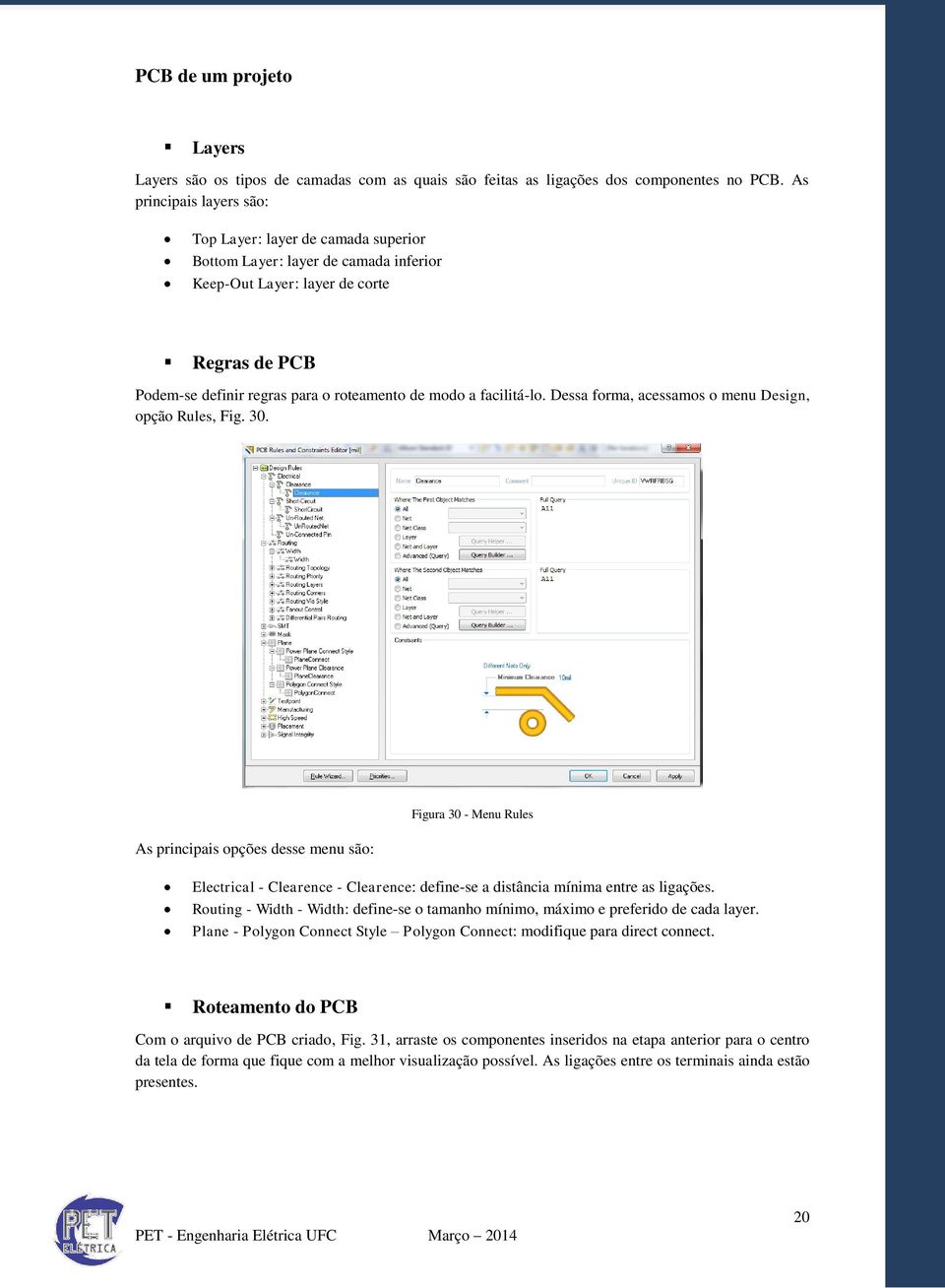 facilitá-lo. Dessa forma, acessamos o menu Design, opção Rules, Fig. 30.