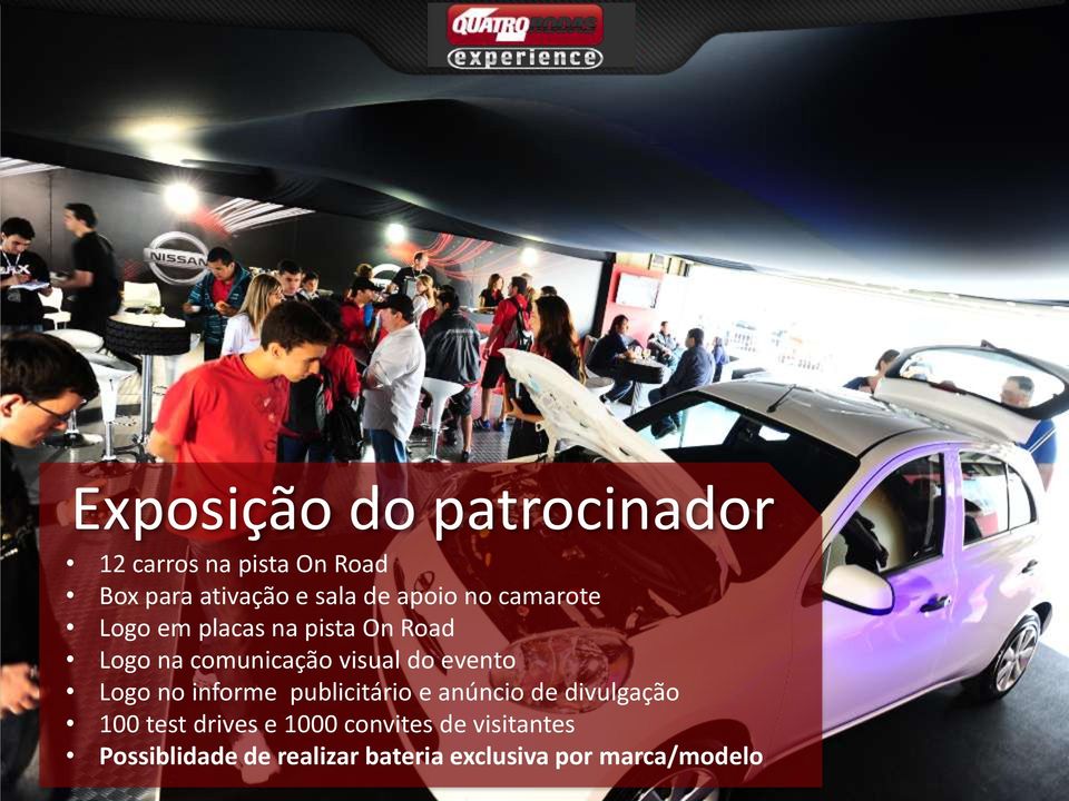 evento Logo no informe publicitário e anúncio de divulgação 100 test drives e