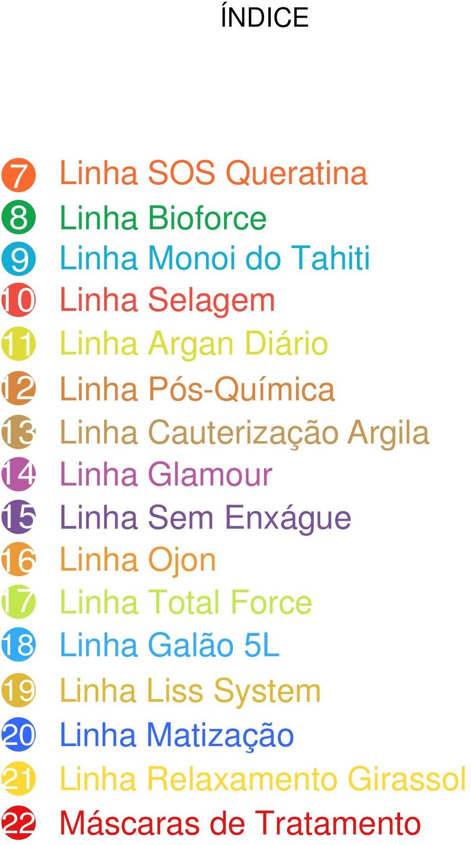 Cauterização Argila Linha Glamour Linha Sem Enxágue Linha Ojon Linha Total Force Linha