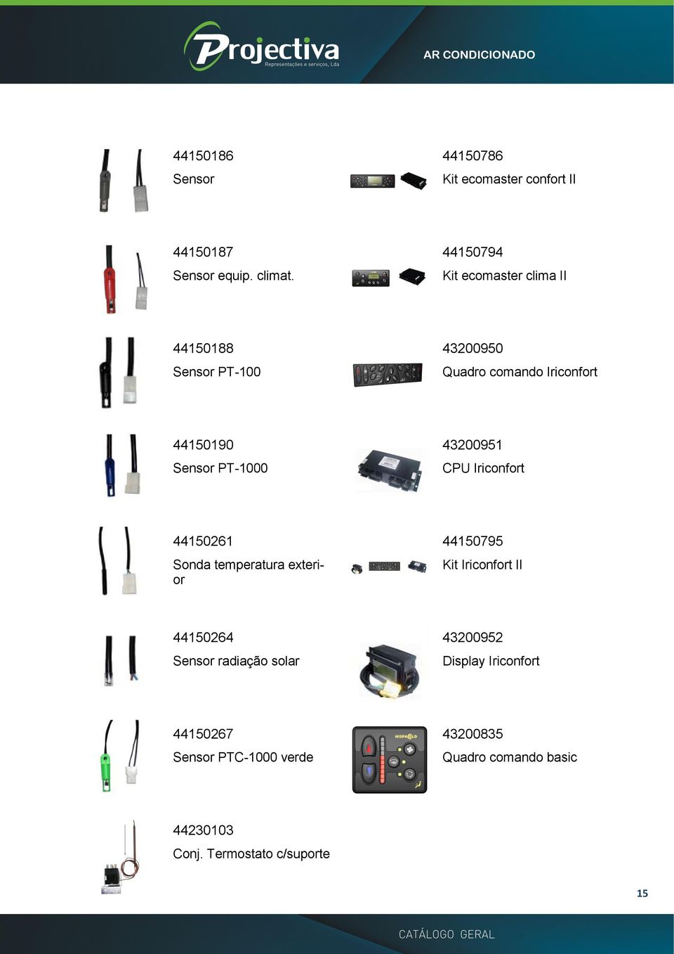 CPU Iriconfort 44150261 44150795 Sonda temperatura exterior Kit Iriconfort II 44150264 43200952 Sensor radiação