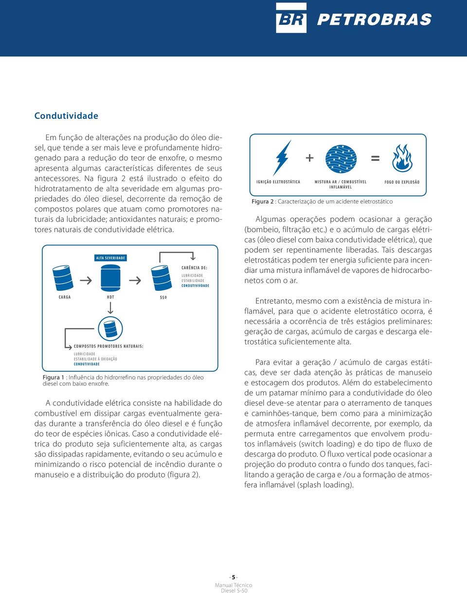 Na figura 2 está ilustrado o efeito do hidrotratamento de alta severidade em algumas propriedades do óleo diesel, decorrente da remoção de compostos polares que atuam como promotores naturais da