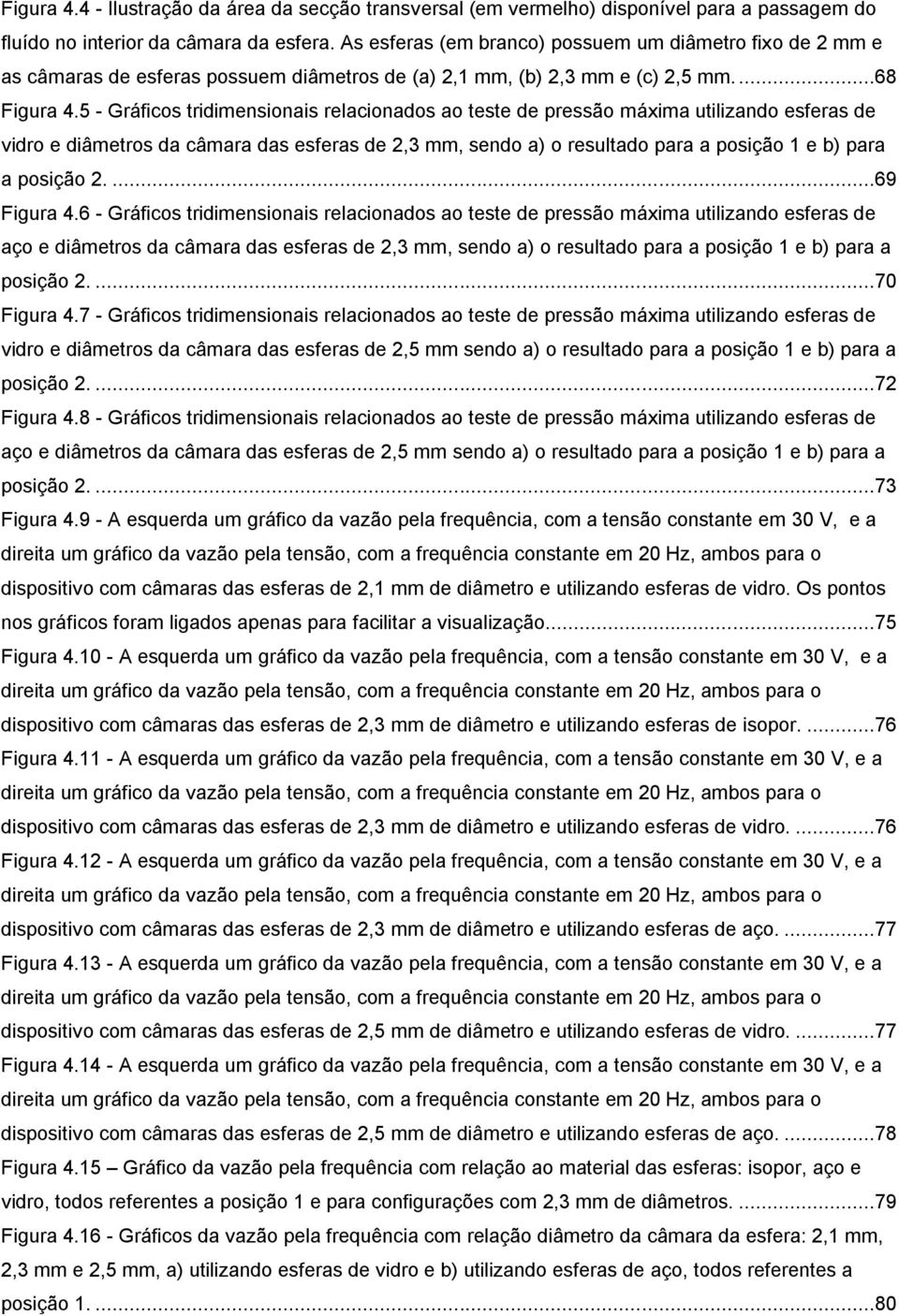 5 - Gráficos tridimensionais relacionados ao teste de pressão máxima utilizando esferas de vidro e diâmetros da câmara das esferas de 2,3 mm, sendo a) o resultado para a posição 1 e b) para a posição