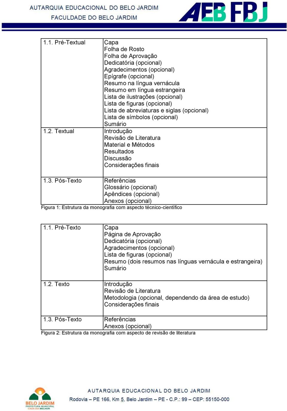 Textual Introdução Revisão de Literatura Material e Métodos Resultados Discussão Considerações finais 1.3.