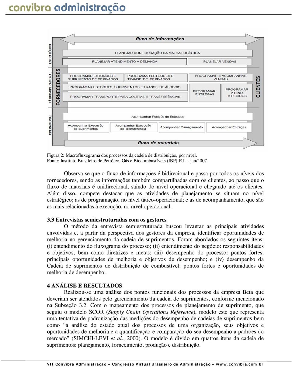 unidirecional, saindo do nível operacional e chegando até os clientes.