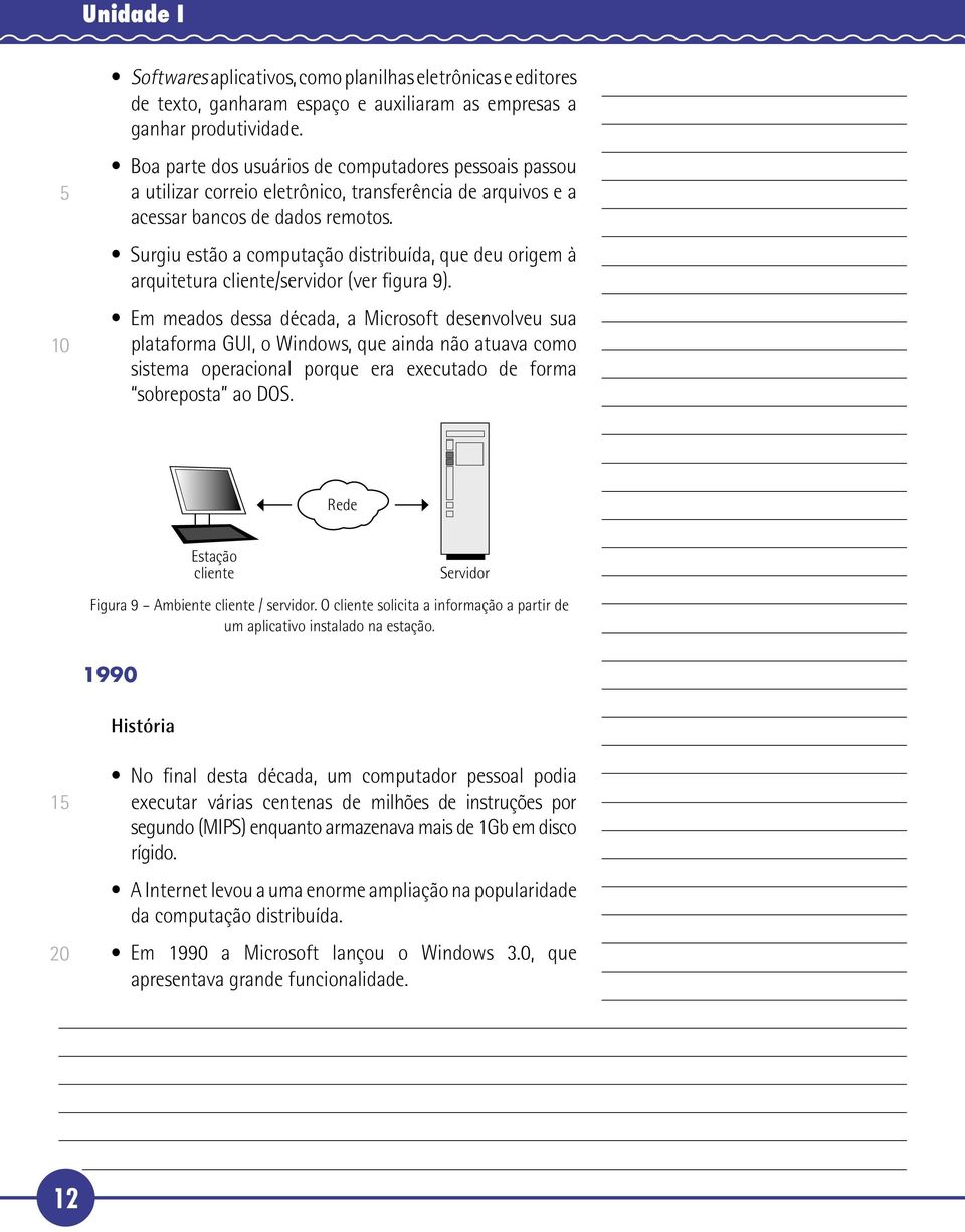 Surgiu estão a computação distribuída, que deu origem à arquitetura cliente/servidor (ver figura 9).