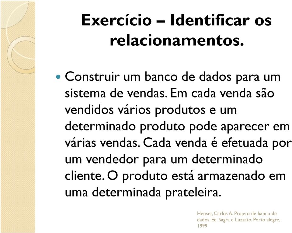 Cada venda é efetuada por um vendedor para um determinado cliente.