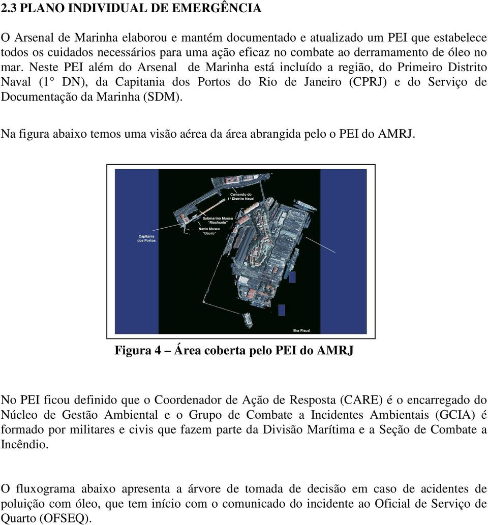 Neste PEI além do Arsenal de Marinha está incluído a região, do Primeiro Distrito Naval (1 DN), da Capitania dos Portos do Rio de Janeiro (CPRJ) e do Serviço de Documentação da Marinha (SDM).