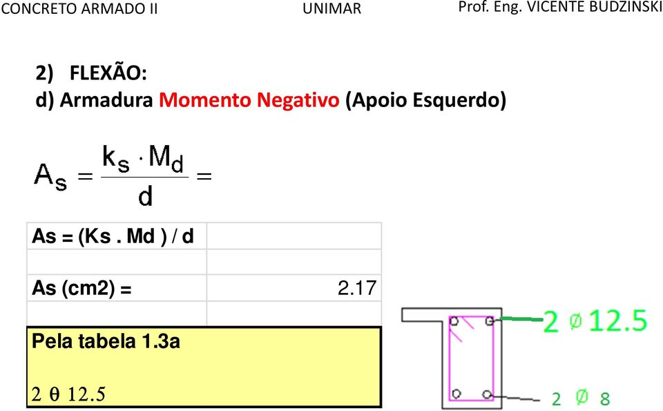 Esquerdo) As = (Ks.