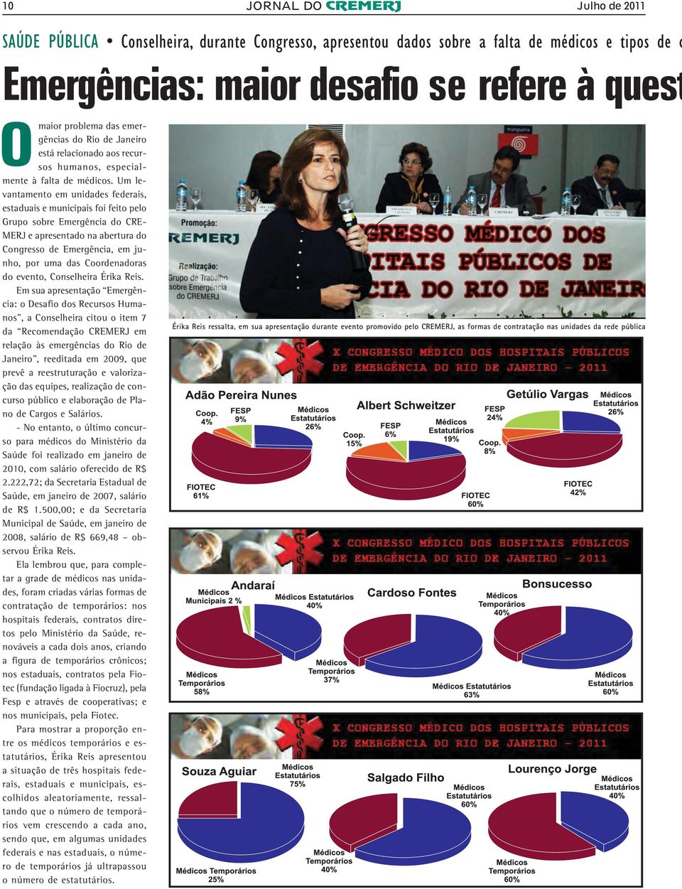 Um levantamento em unidades federais, estaduais e municipais foi feito pelo Grupo sobre Emergência do CRE- MERJ e apresentado na abertura do Congresso de Emergência, em junho, por uma das