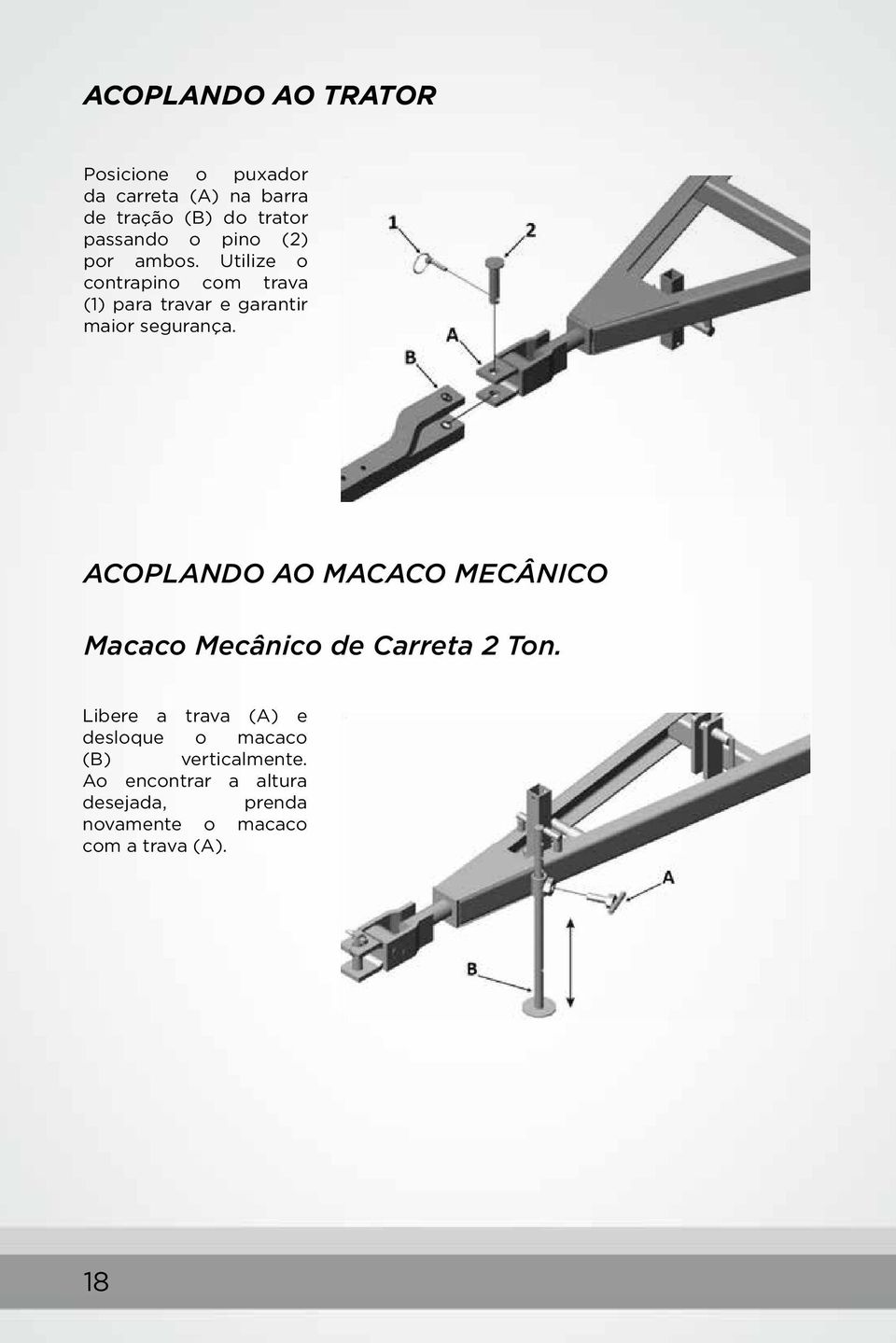 ACOPLANDO AO MACACO MECÂNICO Macaco Mecânico de Carreta 2 Ton.